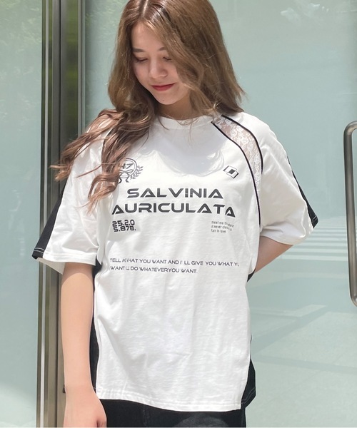 one way（ワンウェイ）の「レース切り替えゲームTシャツ（Tシャツ/カットソー・レディース・ブラック/ホワイト・FREE）」の3枚目の写真