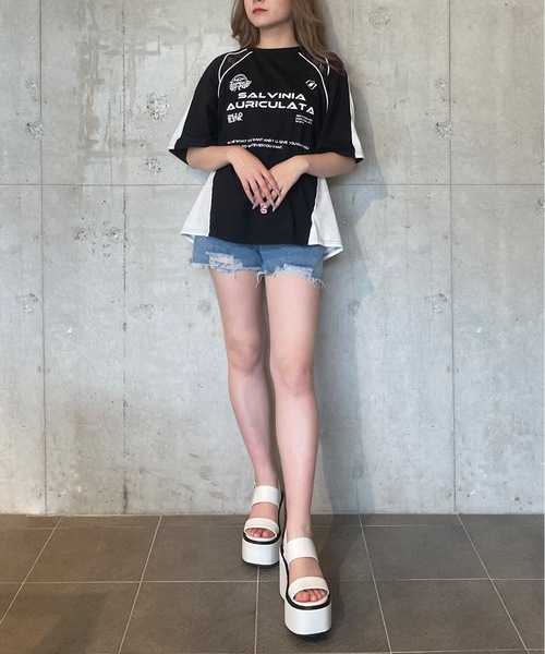 one way（ワンウェイ）の「レース切り替えゲームTシャツ（Tシャツ/カットソー・レディース・ブラック/ホワイト・FREE）」の16枚目の写真