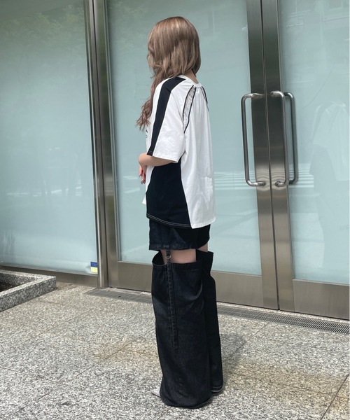 one way（ワンウェイ）の「レース切り替えゲームTシャツ（Tシャツ/カットソー・レディース・ブラック/ホワイト・FREE）」の9枚目の写真