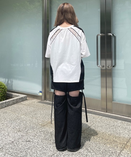 one way（ワンウェイ）の「レース切り替えゲームTシャツ（Tシャツ/カットソー・レディース・ブラック/ホワイト・FREE）」の10枚目の写真