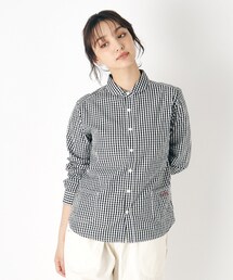 LAURA ASHLEY | 【Lサイズあり/日本製/ワンマイルウエア】丸衿ロゴ刺しゅうシャツ(シャツ/ブラウス)