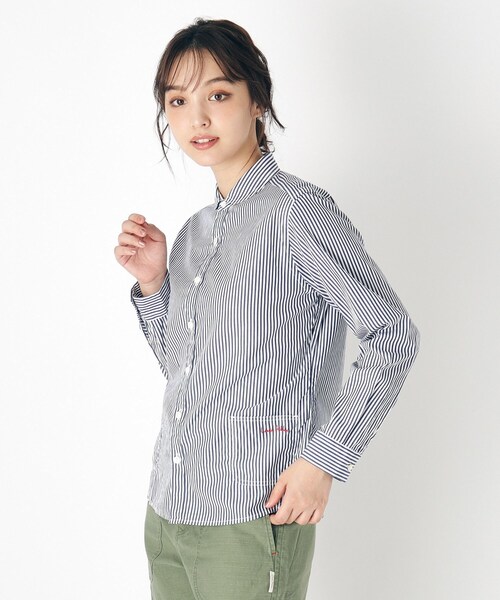 LAURA ASHLEY（ローラアシュレイ）の「【Lサイズあり／日本製／ワンマイルウエア】丸衿ロゴ刺しゅうシャツ（シャツ/ブラウス・レディース・ブルー系2/ブラック系1/グレー系1・38/40）」の9枚目の写真