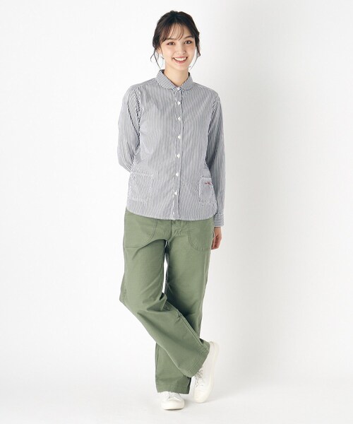 LAURA ASHLEY（ローラアシュレイ）の「【Lサイズあり／日本製／ワンマイルウエア】丸衿ロゴ刺しゅうシャツ（シャツ/ブラウス・レディース・ブルー系2/ブラック系1/グレー系1・38/40）」の10枚目の写真