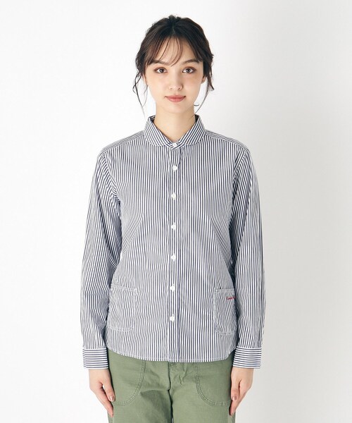 LAURA ASHLEY（ローラアシュレイ）の「【Lサイズあり／日本製／ワンマイルウエア】丸衿ロゴ刺しゅうシャツ（シャツ/ブラウス・レディース・ブルー系2/ブラック系1/グレー系1・38/40）」の16枚目の写真