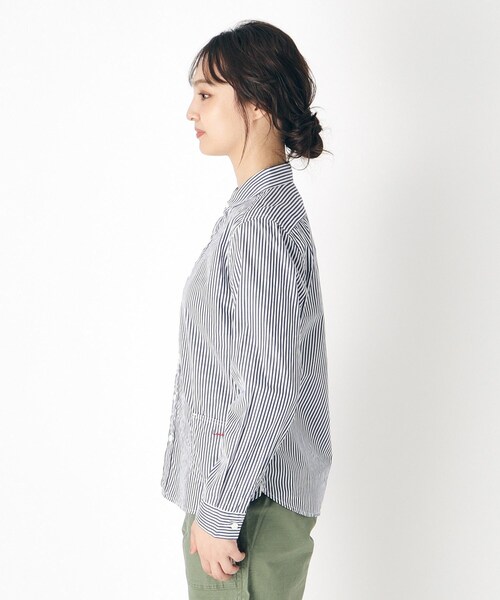 LAURA ASHLEY（ローラアシュレイ）の「【Lサイズあり／日本製／ワンマイルウエア】丸衿ロゴ刺しゅうシャツ（シャツ/ブラウス・レディース・ブルー系2/ブラック系1/グレー系1・38/40）」の17枚目の写真