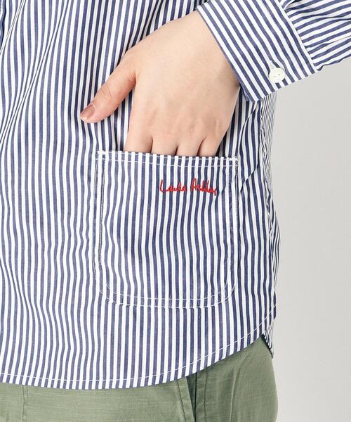 LAURA ASHLEY（ローラアシュレイ）の「【Lサイズあり／日本製／ワンマイルウエア】丸衿ロゴ刺しゅうシャツ（シャツ/ブラウス・レディース・ブルー系2/ブラック系1/グレー系1・38/40）」の21枚目の写真