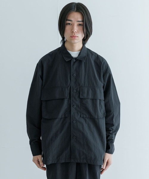 URBAN RESEARCH（アーバンリサーチ）の「ナイロンタッサーワークシャツ（シャツ/ブラウス・メンズ・ネイビー/ブラック・MEDIUM/LARGE）」の4枚目の写真