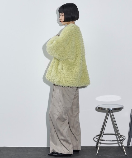 THE YOn（ザヨン）の「ダブルウエストピンストライプタックパンツ（その他パンツ・レディース・チャコールグレー/ネイビー/グレイッシュベージュ・S/M）」の19枚目の写真