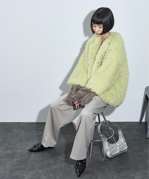 THE YOn（ザヨン）の「ダブルウエストピンストライプタックパンツ（その他パンツ・レディース・チャコールグレー/ネイビー/グレイッシュベージュ・S/M）」の20枚目の写真