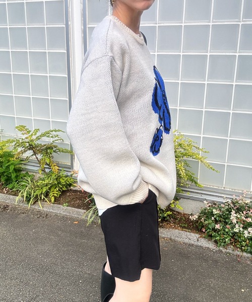 y/m by misato（イムバイミサト）の「ジャガードニットトップス（ニット/セーター・レディース・ブラック/アイボリー/グレー・FREE）」の21枚目の写真