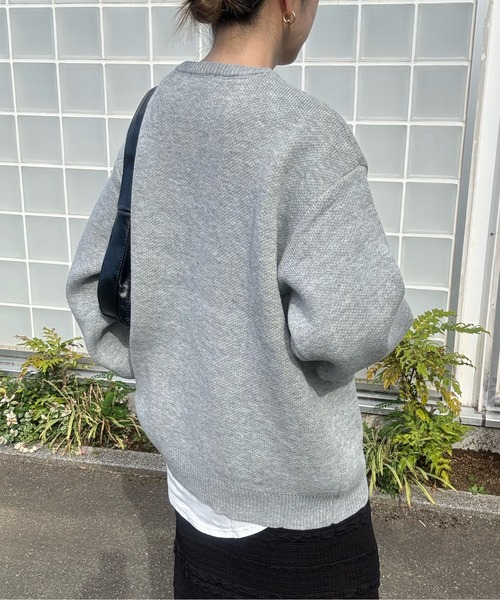 y/m by misato（イムバイミサト）の「ジャガードニットトップス（ニット/セーター・レディース・ブラック/アイボリー/グレー・FREE）」の9枚目の写真