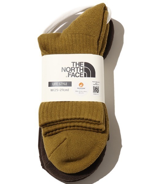 THE NORTH FACE(ザノースフェイス)の「THE NORTH FACE TNF Logo 2P Crew / ザ・ノース・フェイス TNF ロゴ 2P クルー(ソックス/靴下・メンズ・オレンジ/マルチ/ブラウン・L/M/S)」の4枚目の写真
