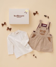 HOT BISCUITS（ホットビスケッツ）の「コーデュロイ ジャンパースカート＆モックネックTシャツギフトセット【BOX付き】（ベビーギフト）」