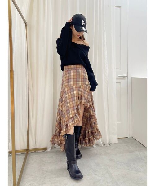 EVRIS（エヴリス）の「ツイストオフショルダーニットトップス（ニット/セーター・レディース・グレー/ブラック/レッド・FREE）」の17枚目の写真