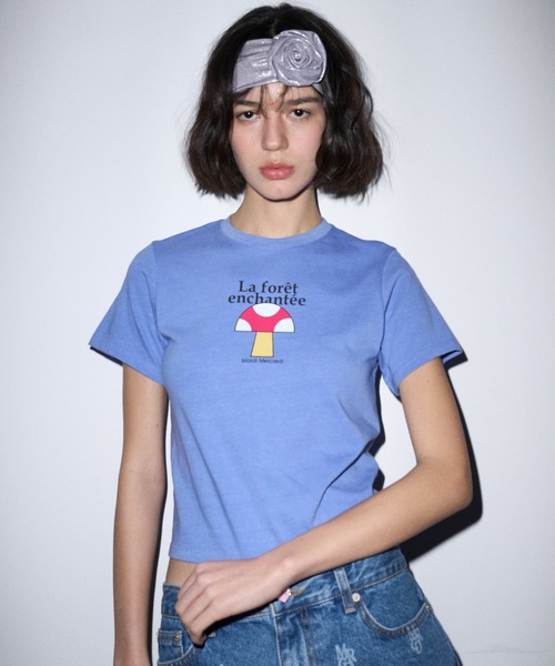 SLIM TSHIRT ENCHANTﾃ右 : MUSHROOM（Tシャツ/カットソー）｜Mardi Mercredi（マルディメクルディ）