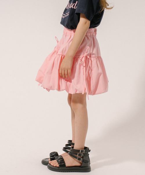 URBAN CHERRY（アーバンチェリー）の「リボンバルーンミニスカート（スカート・キッズ・ホワイト/ピンク/ブラック・140cm/130cm/120cm/110cm）」の19枚目の写真