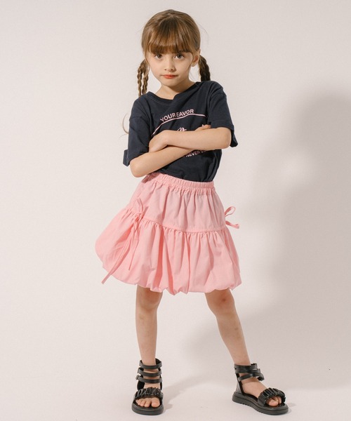URBAN CHERRY（アーバンチェリー）の「リボンバルーンミニスカート（スカート・キッズ・ホワイト/ピンク/ブラック・140cm/130cm/120cm/110cm）」の5枚目の写真