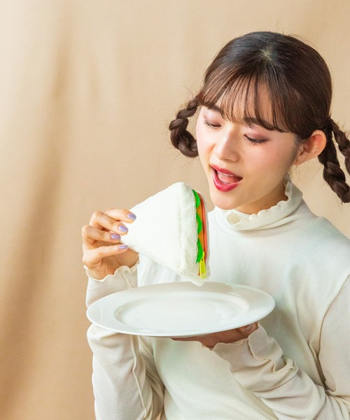 ACCOMMODE（アコモデ）の「喫茶 サンドイッチポーチ（ポーチ・レディース・ホワイト・FREE）」の11枚目の写真