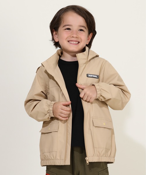 BABYDOLL（ベビードール）の「【防風撥水】2WAYウィンドブレーカー 9838K（ナイロンジャケット・キッズ・ブラック/ベビーピンク/チャコールグレー/オフホワイト/パープル/ベージュ/その他1/グリーン系その他7・90cm/100cm/110cm/120cm/130cm/140cm/150cm）」の4枚目の写真