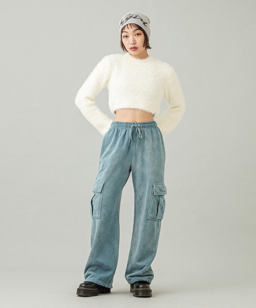X-girl（エックスガール）の「HIGH NECK COMPACT KNIT TOP（ニット/セーター・レディース・ホワイト/チャコール・ONE SIZE）」の13枚目の写真