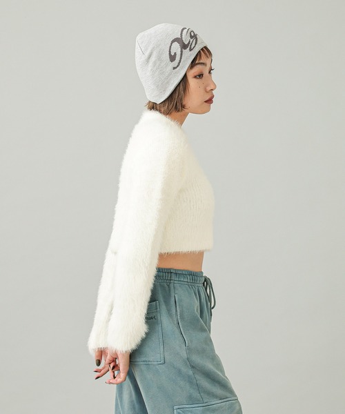 X-girl（エックスガール）の「HIGH NECK COMPACT KNIT TOP（ニット/セーター・レディース・ホワイト/チャコール・ONE SIZE）」の11枚目の写真