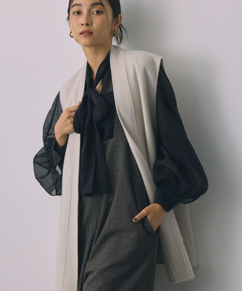 BABYLONE（バビロン）の「リバーベスト（その他アウター・レディース・ブラウン/アイボリー・フリー）」の10枚目の写真