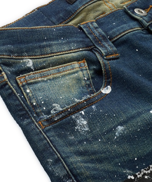 NO ID.（ノーアイディ）の「NO ID.×OVERDESIGNアルティメットストレッチデニムパッチワークスキニーPT（パンツ)（Tシャツ/カットソー・メンズ・インディゴブルー・1/2）」の17枚目の写真