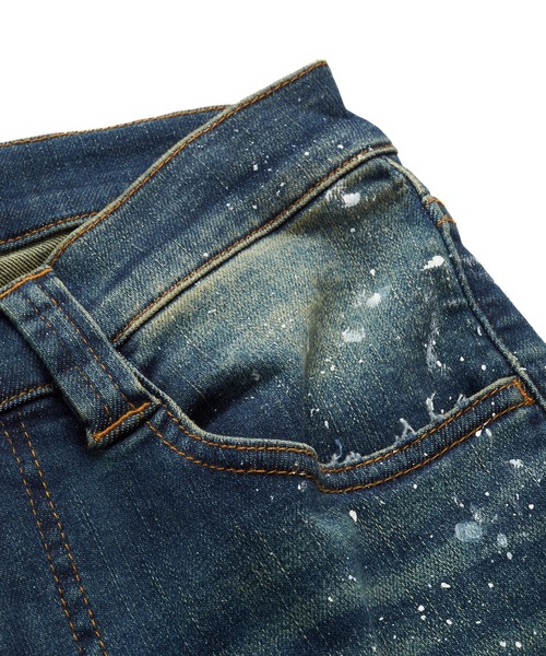 NO ID.（ノーアイディ）の「NO ID.×OVERDESIGNアルティメットストレッチデニムパッチワークスキニーPT（パンツ)（Tシャツ/カットソー・メンズ・インディゴブルー・1/2）」の18枚目の写真