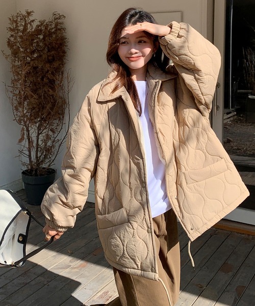 STONE  キルティングジャケット S ベージュ SHEPP（シープ）の「襟付き キルティングジャケット（ブルゾン）」 - WEAR