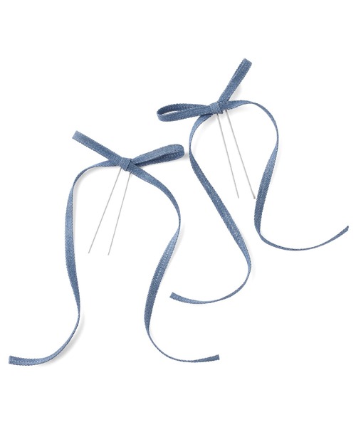 ANEMONE（アネモネ）の「ロングリボンUピン[2本セット]（ヘアピン・レディース・ブルー/ブラック・FREE）」の4枚目の写真