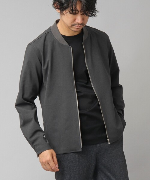 NOLLEY’S（ノーリーズ）の「【ACTIVE SECT】"ALL TIME DRY" MA-1 シャツブルゾン（ブルゾン・メンズ・チャコールグレー/ダークネイビー/ブラック・S/XL/L/M）」の2枚目の写真