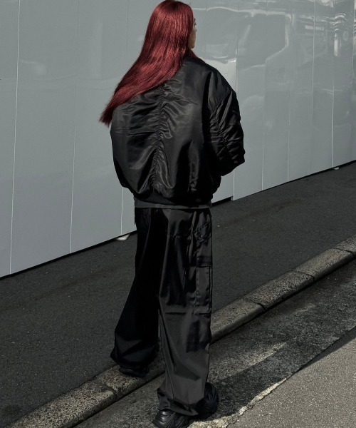 Chikashitsu +(チカシツプラス)の「【Chikashitsu +】full length nylon cargo pant / 【チカシツプラス】フルレングスナイロンカーゴパンツ(カーゴパンツ・メンズ・ブラック・ONE SIZE)」の19枚目の写真