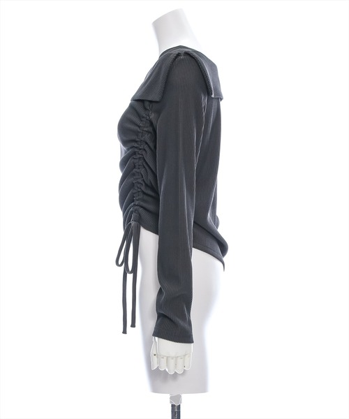 clear（クリア）の「サイドドロスト長袖リブカットソートップス [華奢見え]≪2024AW新作≫（Tシャツ/カットソー・レディース・チャコールグレー/ブラック/アイボリー・F）」の16枚目の写真