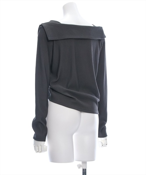 clear（クリア）の「サイドドロスト長袖リブカットソートップス [華奢見え]≪2024AW新作≫（Tシャツ/カットソー・レディース・チャコールグレー/ブラック/アイボリー・F）」の17枚目の写真