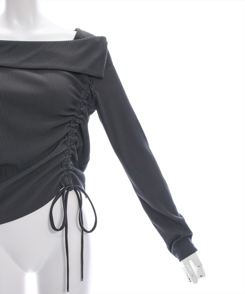 clear（クリア）の「サイドドロスト長袖リブカットソートップス [華奢見え]≪2024AW新作≫（Tシャツ/カットソー・レディース・チャコールグレー/ブラック/アイボリー・F）」の19枚目の写真