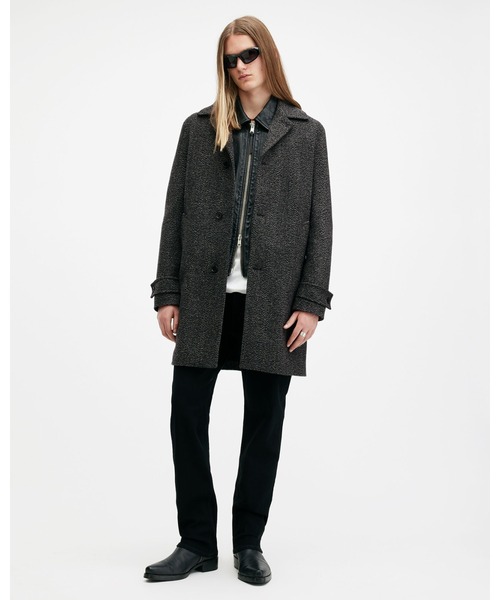 ALLSAINTS（オールセインツ）の「FINCHER HERRINGBONE CASHMERE BLEND COAT | FINCHER ヘリンボーン カシミヤ ブレンド コート（チェスターコート・メンズ・ブラウン・36/34/38）」の2枚目の写真