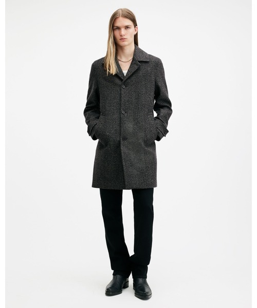 ALLSAINTS（オールセインツ）の「FINCHER HERRINGBONE CASHMERE BLEND COAT | FINCHER ヘリンボーン カシミヤ ブレンド コート（チェスターコート・メンズ・ブラウン・36/34/38）」の7枚目の写真