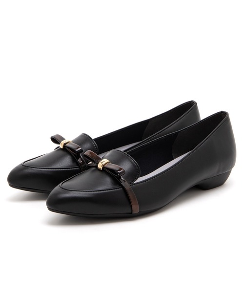 JELLY BEANS（ジェリービーンズ）の「【晴雨兼用】【防水・撥水】【生活防水】【滑りにくい】【雨の日】【通勤靴】【レイン対応】リボンローファーモールドソールレインパンプス(325-49050)JELLY BEANS(ジェリービーンズ)（レインシューズ・レディース・ダークブラウン/グレー/ブラック・22.5/23/23.5/24/24.5）」の4枚目の写真