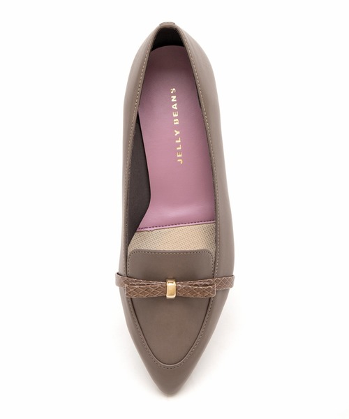 JELLY BEANS（ジェリービーンズ）の「【晴雨兼用】【防水・撥水】【生活防水】【滑りにくい】【雨の日】【通勤靴】【レイン対応】リボンローファーモールドソールレインパンプス(325-49050)JELLY BEANS(ジェリービーンズ)（レインシューズ・レディース・ダークブラウン/グレー/ブラック・22.5/23/23.5/24/24.5）」の9枚目の写真