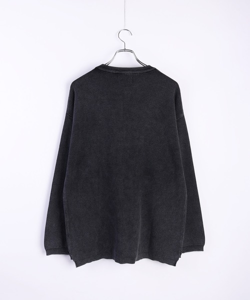 WESTSEA（ウエストシー）の「片畔 ストーンウォッシュ加工 ルーズサイズ 無地クルー（ニット/セーター・メンズ・スミクロ/グレー/ネイビー・L/M）」の5枚目の写真