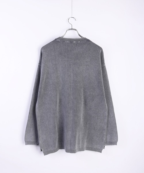 WESTSEA（ウエストシー）の「片畔 ストーンウォッシュ加工 ルーズサイズ 無地クルー（ニット/セーター・メンズ・スミクロ/グレー/ネイビー・L/M）」の8枚目の写真