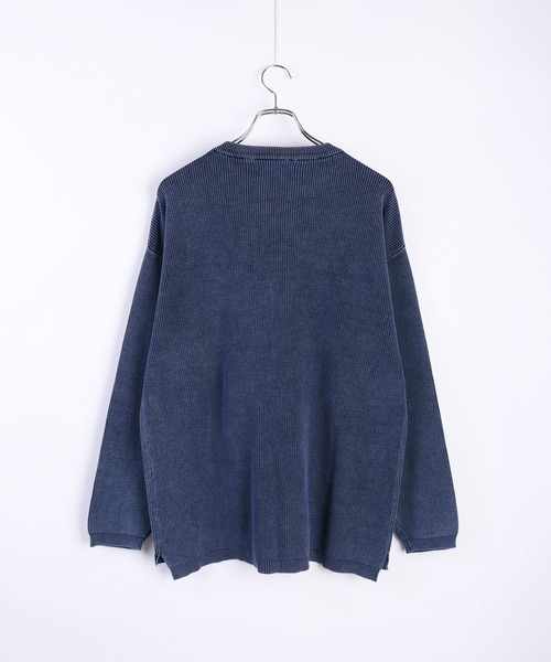 WESTSEA（ウエストシー）の「片畔 ストーンウォッシュ加工 ルーズサイズ 無地クルー（ニット/セーター・メンズ・スミクロ/グレー/ネイビー・L/M）」の11枚目の写真