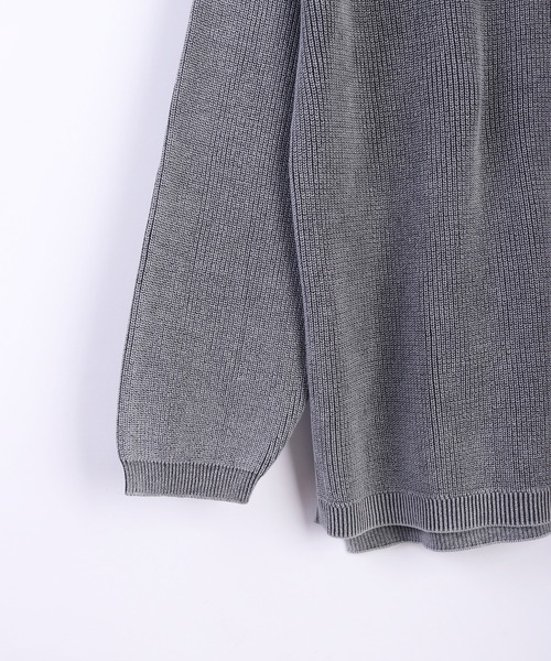 WESTSEA（ウエストシー）の「片畔 ストーンウォッシュ加工 ルーズサイズ 無地クルー（ニット/セーター・メンズ・スミクロ/グレー/ネイビー・L/M）」の14枚目の写真