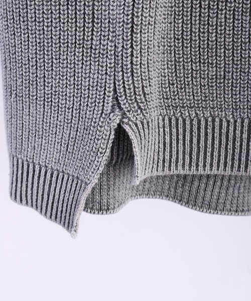 WESTSEA（ウエストシー）の「片畔 ストーンウォッシュ加工 ルーズサイズ 無地クルー（ニット/セーター・メンズ・スミクロ/グレー/ネイビー・L/M）」の16枚目の写真