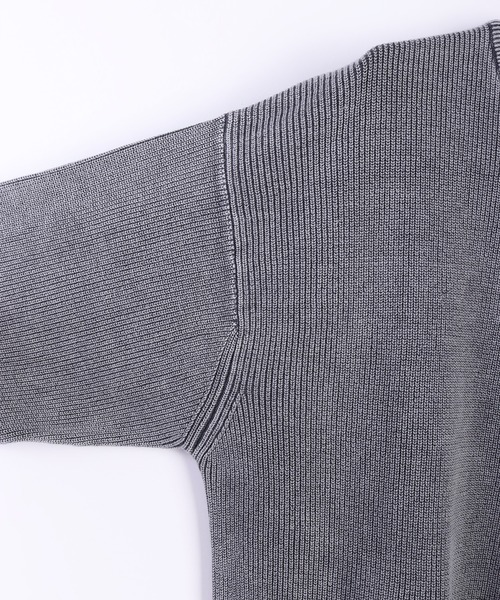 WESTSEA（ウエストシー）の「片畔 ストーンウォッシュ加工 ルーズサイズ 無地クルー（ニット/セーター・メンズ・スミクロ/グレー/ネイビー・L/M）」の15枚目の写真
