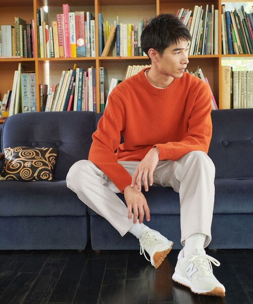 green label relaxing（グリーンレーベルリラクシング）の「ハミルトンラム ワイドカラー ニット（ニット/セーター・メンズ・ライトブルー/グレー/ダークブラウン/オレンジ・S/M/L/XL）」の7枚目の写真