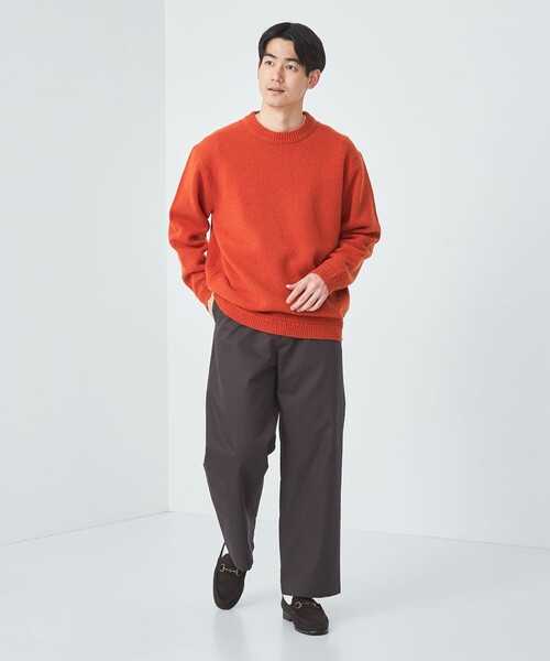 green label relaxing（グリーンレーベルリラクシング）の「ハミルトンラム ワイドカラー ニット（ニット/セーター・メンズ・ライトブルー/グレー/ダークブラウン/オレンジ・S/M/L/XL）」の8枚目の写真