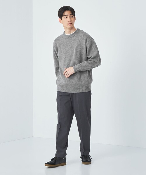 green label relaxing（グリーンレーベルリラクシング）の「ハミルトンラム ワイドカラー ニット（ニット/セーター・メンズ・ライトブルー/グレー/ダークブラウン/オレンジ・S/M/L/XL）」の10枚目の写真