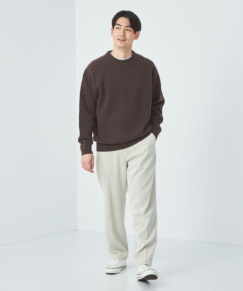 green label relaxing（グリーンレーベルリラクシング）の「ハミルトンラム ワイドカラー ニット（ニット/セーター・メンズ・ライトブルー/グレー/ダークブラウン/オレンジ・S/M/L/XL）」の11枚目の写真