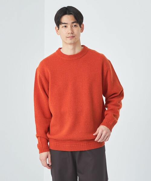 green label relaxing（グリーンレーベルリラクシング）の「ハミルトンラム ワイドカラー ニット（ニット/セーター・メンズ・ライトブルー/グレー/ダークブラウン/オレンジ・S/M/L/XL）」の14枚目の写真